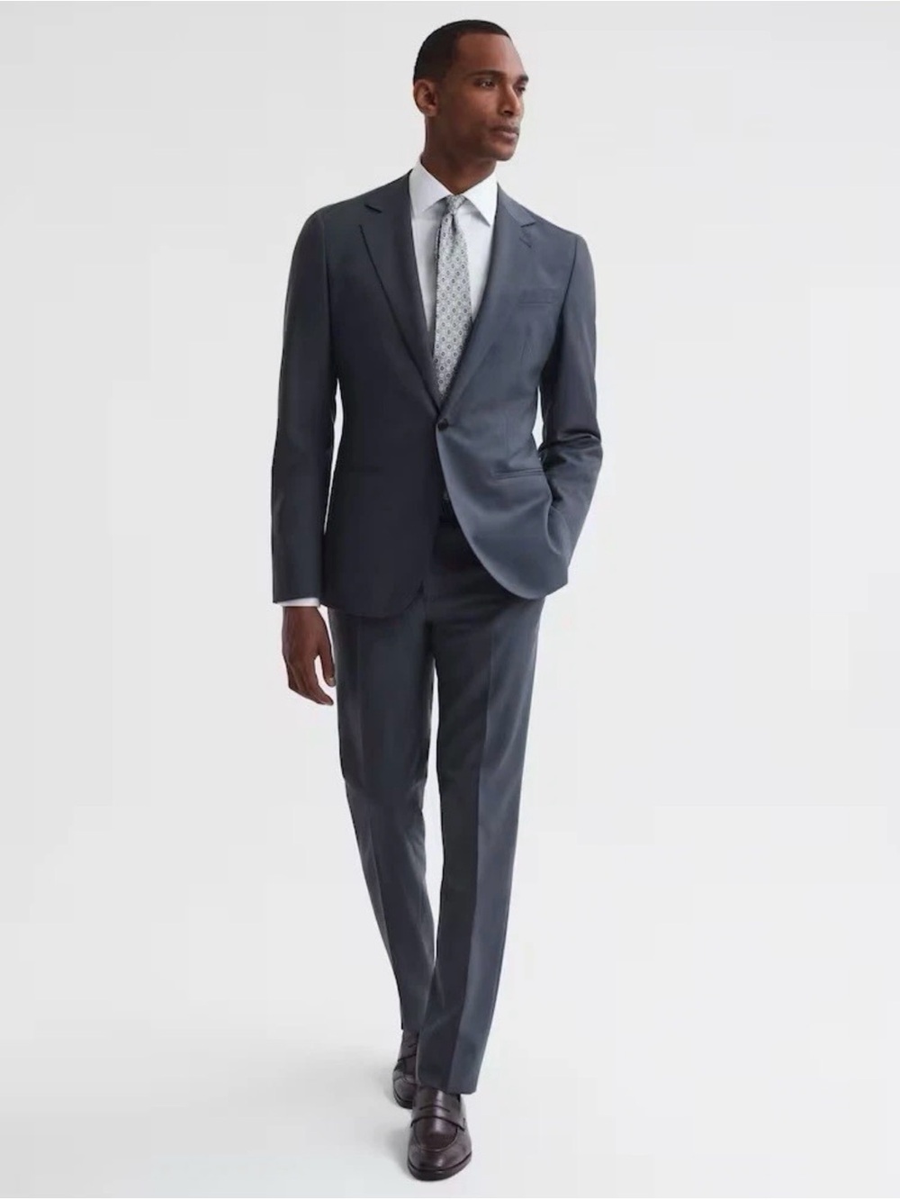 Reiss Airforce Blue Modern Fit Single Breasted Wool Full Suit | NWT | 40R / 32 W